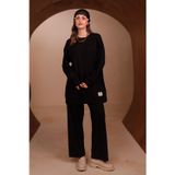 Balenbi Kadın Oysh Modal Kumaş Oversize 80 cm Tunik Bol Paça Pantolon Tesettür Takım 1228