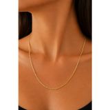 Balenbi Unisex 60 cm İnce Gurmet Zincir Gold Renk Kararmaz Çelik Kolye 1089