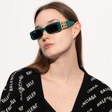 Balenciaga BB0096S 006 Yeşil Füme Dikdörtgen Kadın Güneş Gözlüğü 51-18