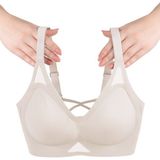 Balensiz Push Up Dikişsiz Çıkarılabilir Pedli Nefes Alan Sporcu Sütyen - Ekru - 90B