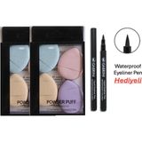 BALERA Makyaj Pufu 4'lü x 2 Adet - Waterproof Eyeliner Pen Hediyeli