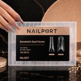 Balerin Protez Tırnak Sandwich Dual Form Jel Polygel Acrygel - Akrijel Ve Polijel İçin Dual Çift Kalıp 280Li Wn-Df027