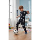 Balgüneş Futbolcu Ruhlu Çocuk Pijama Takımı - Siyah - Beyaz - 4 Yaş