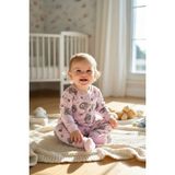 Balgüneş Panda Desenli %100 Pamuk Kız Bebek Pijama Takım - 18-Mor - 3 - 6 Ay