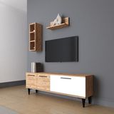 Bali 3 Kapaklı Raflı Tv Ünitesi - Atlantik Çam / Beyaz