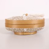 Bali Boncuklu Bambu Oval Saklama Kutusu 20x12 x10 cm