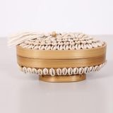 Bali Deniz Kabuklu Bambu Oval Saklama Kutusu 20x12 x10 cm