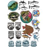 Balık Balıkçı Sticker Set 17 Parça Telefon, Tablet, Defter, Laptop Sticker
