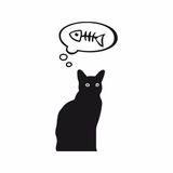 Balık Düşünen Kedi 17X17 Cm Sticker Folyo