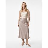 Balık Kesim Slim Fit Midi Boy Dokulu Saten Etek