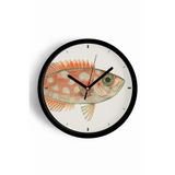 Balık Tasarım Modern Duvar Saati - 25cm - Önü Camlı Siyah Kasa - Sessiz Mekanizma, JH0781S25SKP