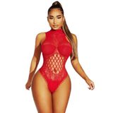 Balıkçı File Model Bodysuıt Fantezi Vücut Çorabı 3011 Kırmızı M
