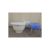 Balıkçı Plastik Lüks Cürun Kurna - Metal Bacak Tabure - Hamam Tası 3'lü Set