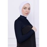 Balıkçı Yaka Boyunluklu Kolluk - Likralı Kadın Body Tesettür Crop Bolero Lacivert - 0-Lacivert - Standart