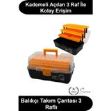 #BalıkçıÇantası 16 İnç 3 Raflı Kilitli Takım Kutusu Olta Malzeme Düzenleyici Hırdavat Alet Saklama O