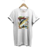 Balıkçılık Avcılık Olta ile Balık Tutmak Sazlık Alabalık Levrek Baskılı Pamuk Regular Fit T-Shirt - Beyaz