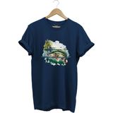 Balıkçılık Levrek Balığı ve Teknede Olta Ile Balık Tutmak %100 Pamuk Regular Fit T-Shirt - 3XL - Lacivert