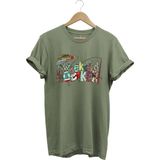 Balıkçılık Wekeend Hooker Yazı Baskılı Balık ve Olta Takımı Desenli %100 Pamuk Regular Fit T-Shirt - 3XL - Haki