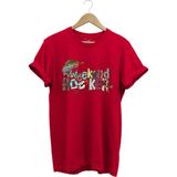Balıkçılık Wekeend Hooker Yazı Baskılı Balık ve Olta Takımı Desenli %100 Pamuk Regular Fit T-Shirt - 3XL - Kırmızı