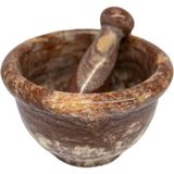 Balıkesir Taşı Doğal Mermer Havan ve Tokmak – El Yapımı, 2 Boy Seçenekli (Büyük 12X8 Cm, Orta 9x6 Cm)