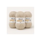 balım hobi evi HELLO Lovely DK %100 Akrilik Örgü İpliği 3’lü Paket (Taş Rengi,100g - 300m)