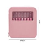 BALIM ÖRGÜ EVİ Cüzdanlı Pembe Silikon Tığ Seti 8 tıg 2,5 mm,3,0 mm,3,5 mm,4,0 mm, 4,5 mm,5,0 mm,5,5 mm,6,0 mm,