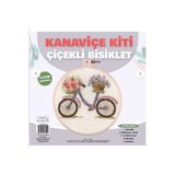BALIM ÖRGÜ EVİ Kanaviçe Kit Çiçekli Bisiklet 19 Cm Pembe Kasnak