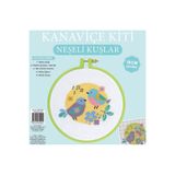 BALIM ÖRGÜ EVİ Kanaviçe Kit Nakış Seti Neşeli Kuşlar Plastik Kasnaklı 19 cm
