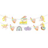 BalinMandalin Unicorn Banner, Doğum Günü Partisi Duvar süsü