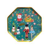 BalinMandalin Yılbaşı, Nutcracker/Fındıkkıran, Balerin, Kardan Adam, Gingerbread Man Desenli Karton Tabak, 8'li