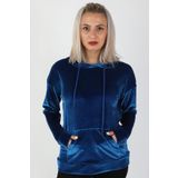 Balins BBK/4356 Saks Kapüşonlu Kadın Kadife Sweatshirt