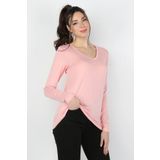 Balins BT/2201 Pembe Viskon Uzun Kollu Kadın T-shirt