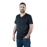 Balins Erkek Koton V Yaka Kısa Kollu Tişört Siyah S