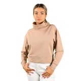 Balins Kadın 2 İplik Degaje Yaka Sweatshirt Açık Kahve L