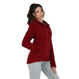 Balins Kadın Balıkçı Fermuarlı Sweatshirt Bordo - XS