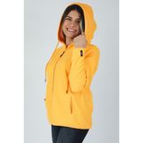 Balins Kadın Kapüşonlu Önü Biyeli Fleto Cepli Polar Sarı - 2XL