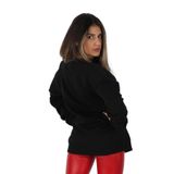 Balins Kadın Sıfır Yaka Baskılı Sweatshirt Siyah M