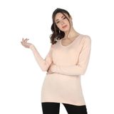 Balins Kadın Viskon Uzun Kollu Tişört Somon - XS