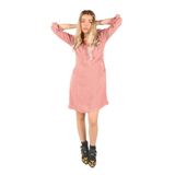 Balins Keten Midi Elbise Pembe - S
