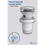 BALİOR Krom Lavabo Sifonu Koku Engelleyici Aç-Kapa Parlak Krom Taşmalı