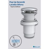BALİOR Krom Lavabo Sifonu Koku Engelleyici Aç-Kapa Parlak Krom Taşmasız
