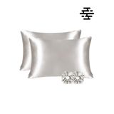 Baliva Saten Yastık Kılıfı 2 Adet 50x70cm + Hediye 2 Adet Saten Toka Kıvırcık ve Düz Saçlar için