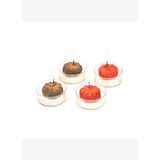 Balkabağı Kabartmalı 4 Adet maxi tealight mum seti
