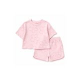 BALKABAĞI Pembe ÇiçekLi Tişört & Şort Kız Çocuk %100 Pamuk Günlük Takım (2-8 Yaş)