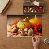 Balkabakları ve Palamutlar - Dekorasyon Tasarımı 240 Parça Ahşap Puzzle Ahşap Kutuda MP01846