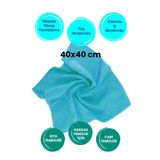 Balkan 1 Adet Mavi Baklava Desen Mikrofiber Leke Bırakmaz Araç Yıkama Kurulama Oto Cam Temizlik Bezi 40x40