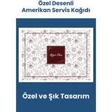 Balkan Ambalaj Desen Baskılı Amerikan Servis Kağıdı 1000 Adet 37,5 cm x 27,5 cm Tepsi Kağıdı 80 gr - Beyaz - Kahverengi