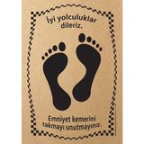Balkan Ambalaj Kraft 120GR Ayak Izi Oto Paspas Kağıdı 100 Adet - 35X50CM - Kalın Kağıt Baskılı - Siyah - Kahverengi