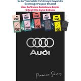 Balkan Ambalaj Suya Dayanıklı Oto Logolu Oto Paspas Kağıdı Siyah 50 Adet - 35X50CM 5 Çeşit Ayna Kokusu - Audi - Siyah - Gümüş