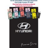 Balkan Ambalaj Suya Dayanıklı Oto Logolu Oto Paspas Kağıdı Siyah 50 Adet - 35X50CM 5 Çeşit Ayna Kokusu - Hyundai - Siyah - Gümüş